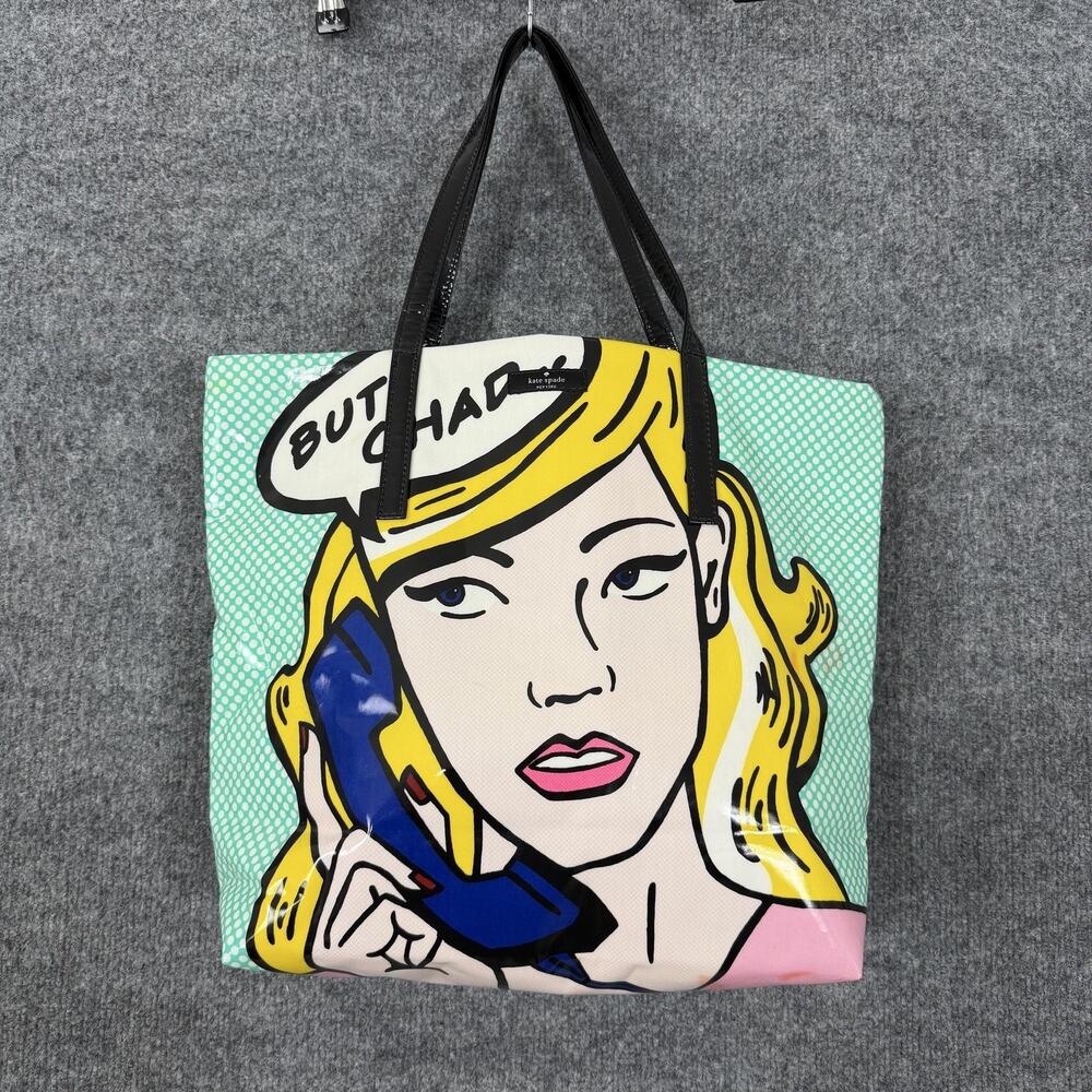 Kate Spade But Chad Comic Pop Art Tote Bag Large Multi PVC Leather Fun Casual